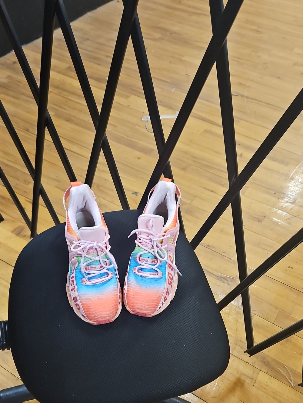Kids Pink and Blue Gradient Athletic Sneakers